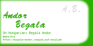 andor begala business card